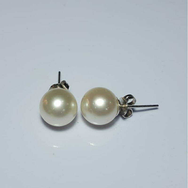 giwang tusuk giwang Mutiara laut giwang pentul giwang rhodium