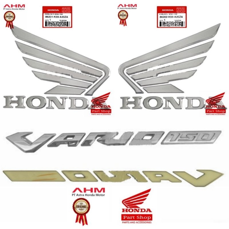 Emblem Logo Timbul Vario 150 LED Old 2017 Original