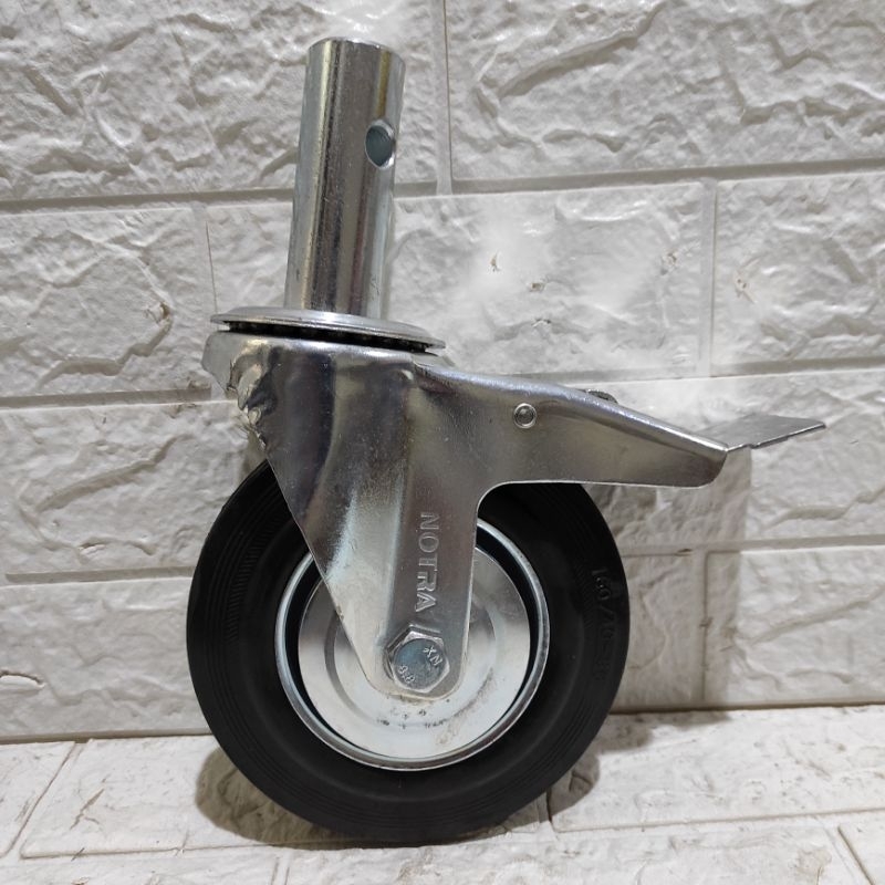 Roda Steger Scafolding 6 Inch Putar+Rem Roda Steger Karet Hitam 6" Hidup + Rem