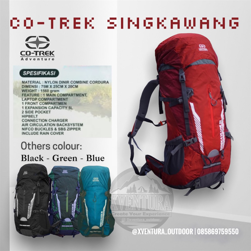 tas carrier Co-trek  ransel Anambas, Singkawang, Tenggarong, meulaboh