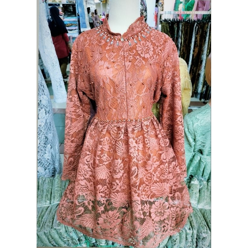 Promo setelan kebaya lamaran/pagar ayu brokat cantika/kebaya sleting depan busui/kebaya modern brokat