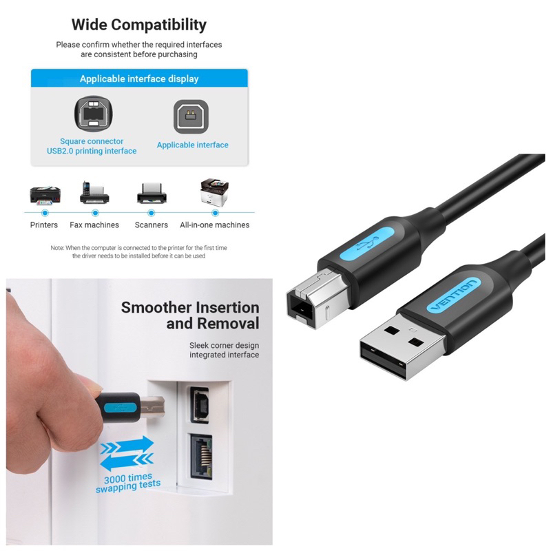 kabel printer usb kabel scanner vention COQ