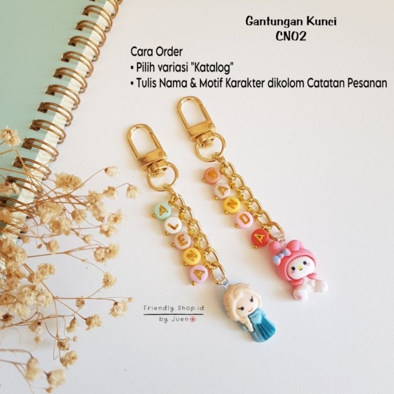 Gantungan Kunci Custom Nama CN02 / Gantungan HP / Gantungan Tas / Gantungan Aksesories / Keychain / Bag charm