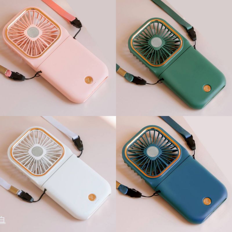 Kipas Angin Mini Portable Powerbank 3000mah Mini Fan Desk Fan Premium