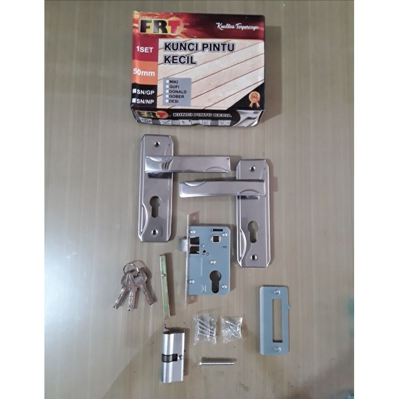 kunci pintu kecil FRT/ kunci pintu plat kecil/ kunci pintu rumah murah/ handle pintu plat kecil/ gag