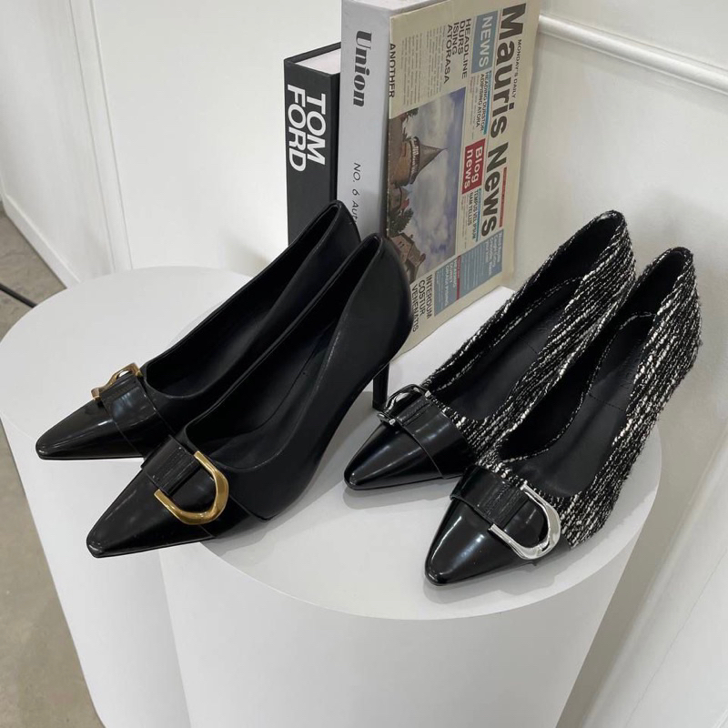 Pump heels 7.5cm flatshoes square gasper import high quality fashion shoes sepatu wanita hak tinggi 