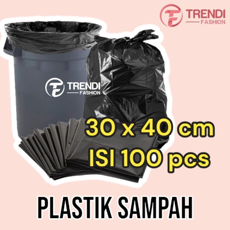 Kantong Plastik Sampah 30 x 40 cm isi 100 - Plastik Hitam Sampah - Kantong Tempat Sampah Hitam