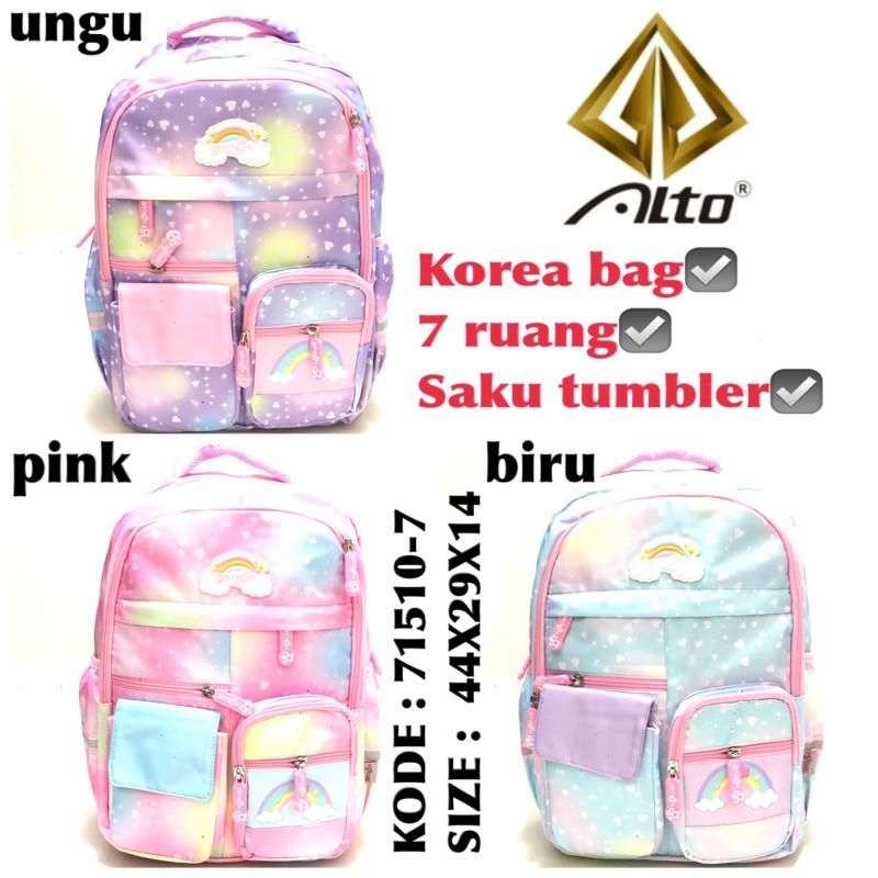 TAS RANSEL BACKPACK CEWEK RAINBOW PASTEL BY ALTO 71510-7.