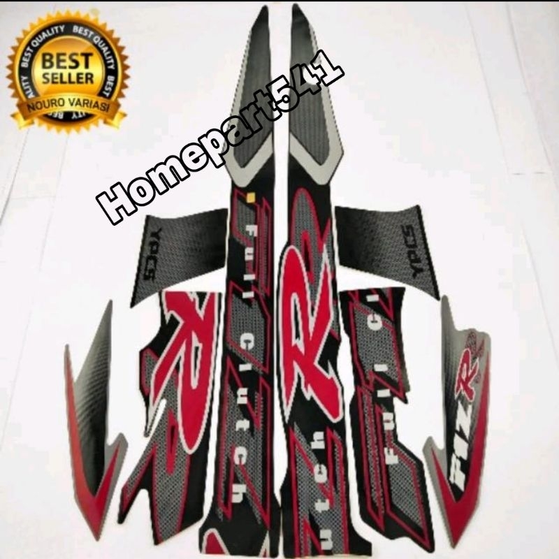 STRIPING BODY STICKER YAMAHA FIZR FIZ R 2004 MERAH SILVER