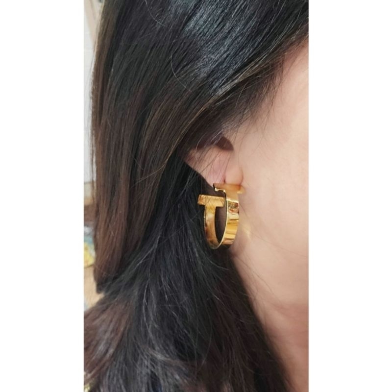 Anting Titanium Premium asli earring Stainless Steel anti karat anti alergi Ta-0257