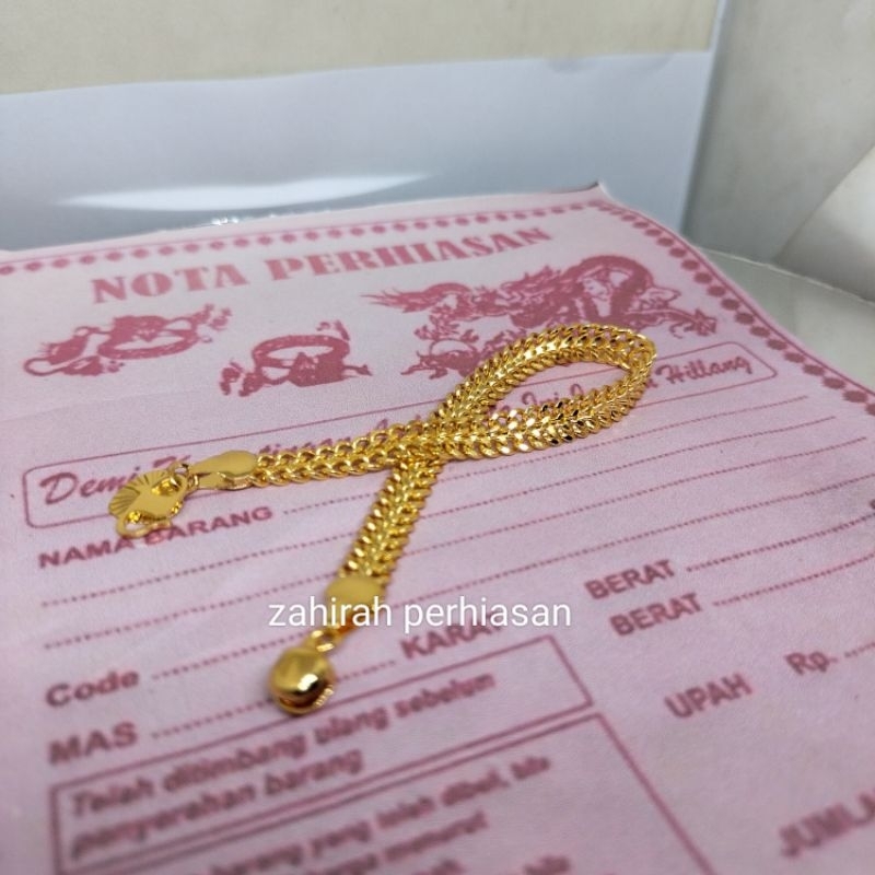 gelang wanita tikar coin   emas 24K