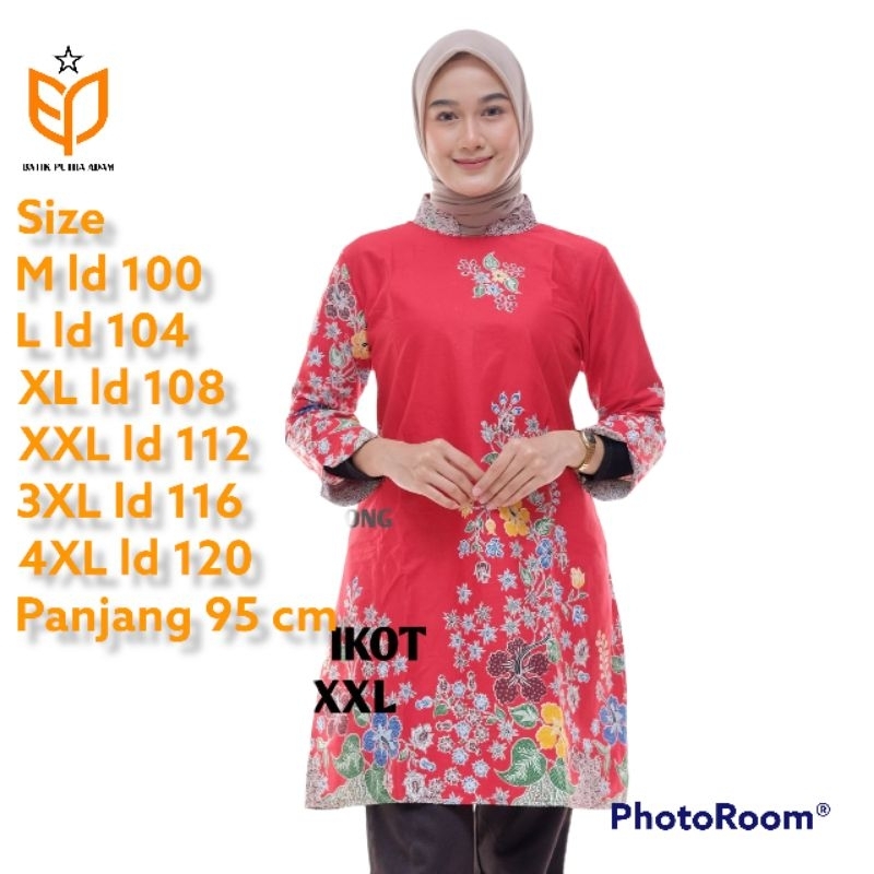 tunik batik atasan batik wanita terbaru kekinian 2023 baju batik wanita jumbo ld 120