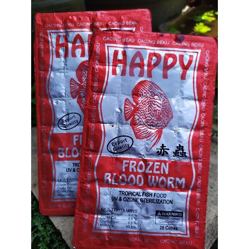 Cacing Beku Tubifex Kapsul "Happy" pakan ikan Discus dll
