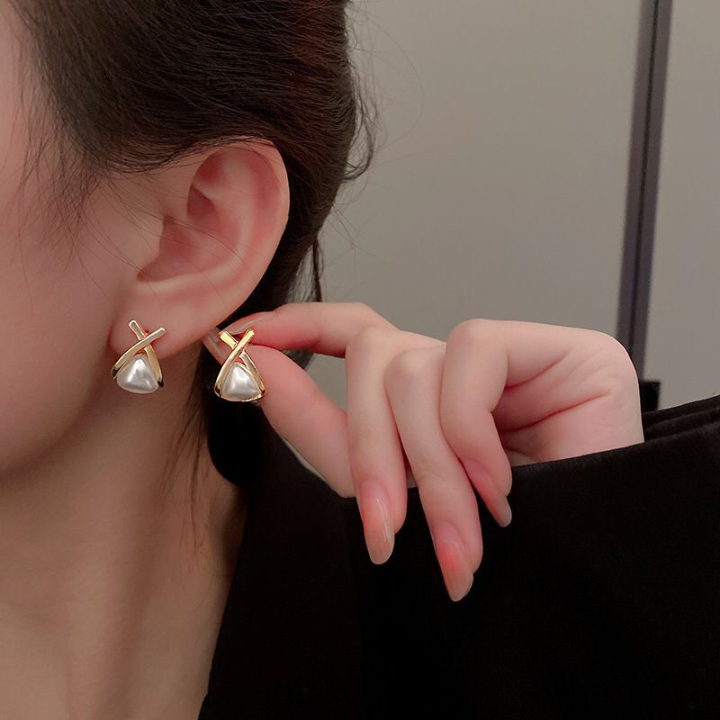 Anting Wanita Mutiara Korea Elegan Fashion Style Premium Rodium