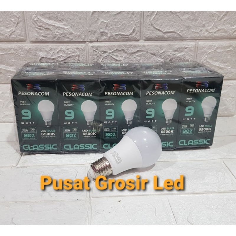 LAMPU LED PESONACOM CLASSIC 9 WATT CAHAYA PUTIH GARANSI 1 TAHUN