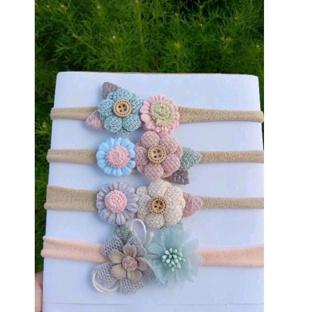 Bandana bayi headband bayi vintage karet nylon USA lembut