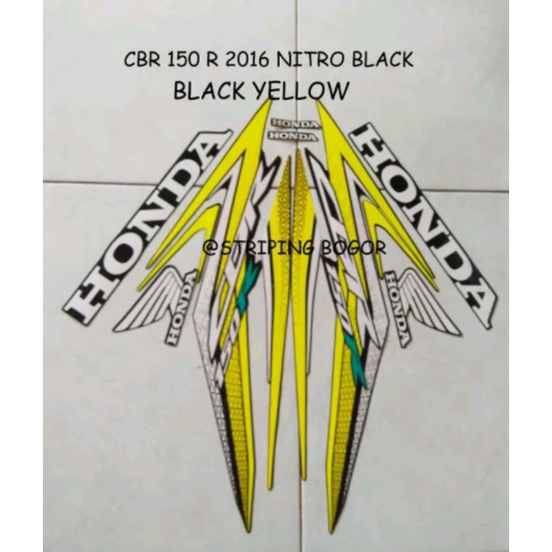 Striping Stiker Motor Honda CBR 150 R 2016 Nitro Black