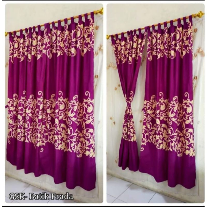 Gorden Pintu Motif Batik Ungu