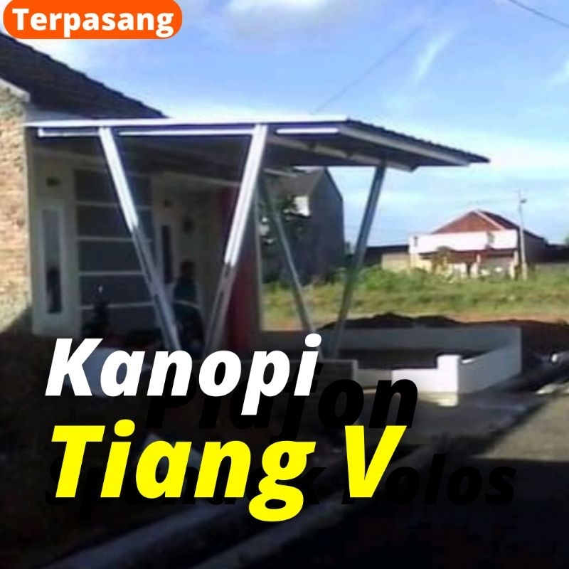 KANOPI TIANG V, BAJA RINGAN ATAP SPANDEX