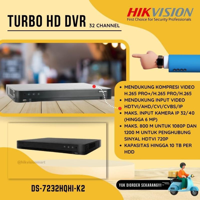 DVR HIKVISION 32 CHANNEL DS-7232HQHI-K2