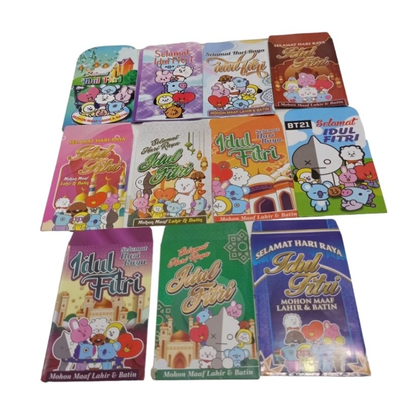 

amplop lebaran idul Fitri isi 10 motif BTS