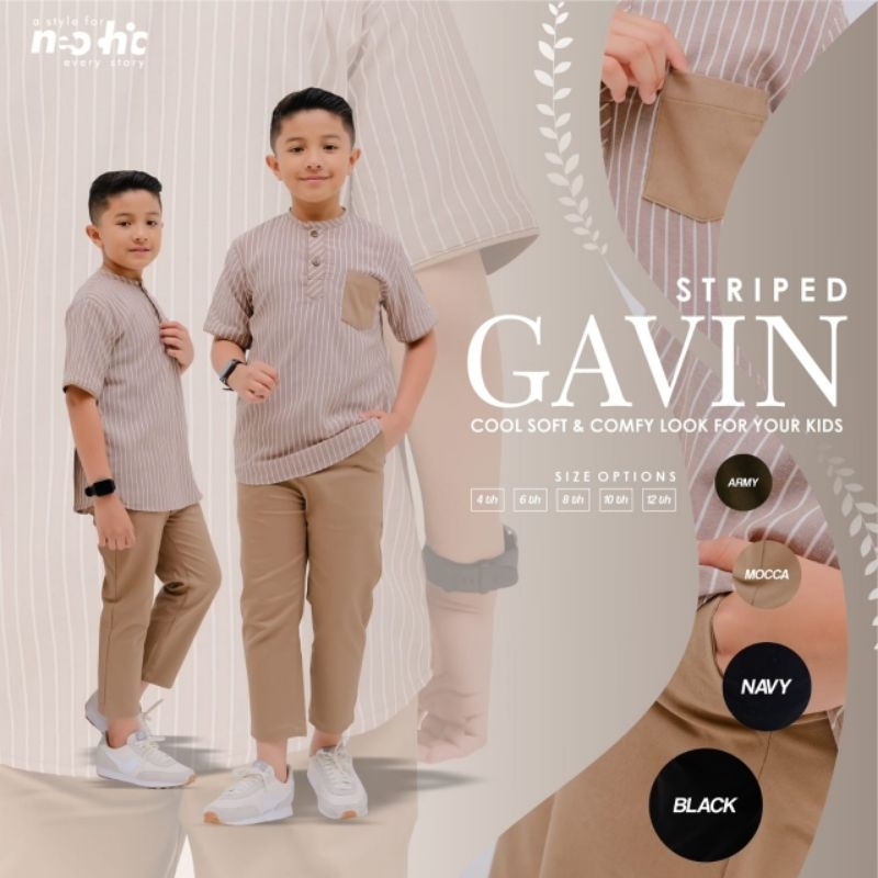 setelan koko premium GAVIN STRIPED Neochic size 4-12 by Ali Brothers set koko kemko Gavin