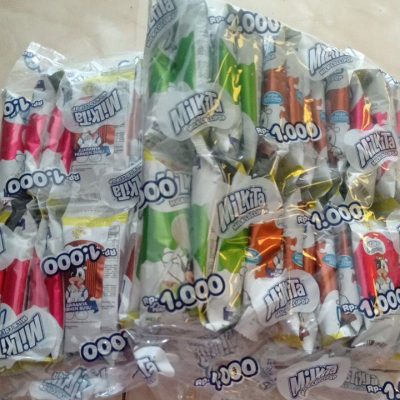 

Milkita lolipop,1 renteng 10 pcs