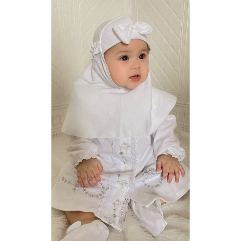 PURE WHITE SET / GAMIS MEWAH Baju NewBorn Dress Rok Topi aqiqah Sepatu Pergi Lucu Fashion Anak Bayi Perempuan Cewek Terlaris Murah