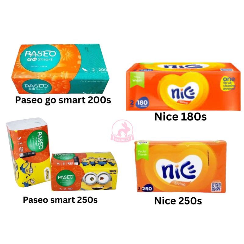 Tissue PASEO Smart / NICE 250 sheet 200 sheet 180 sheet / PASEO GO SMART