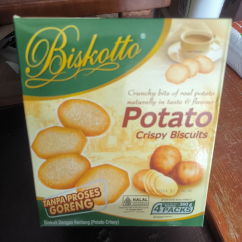 

Biskotto Potato crispy biscuit kentang 360g isi 4 pack