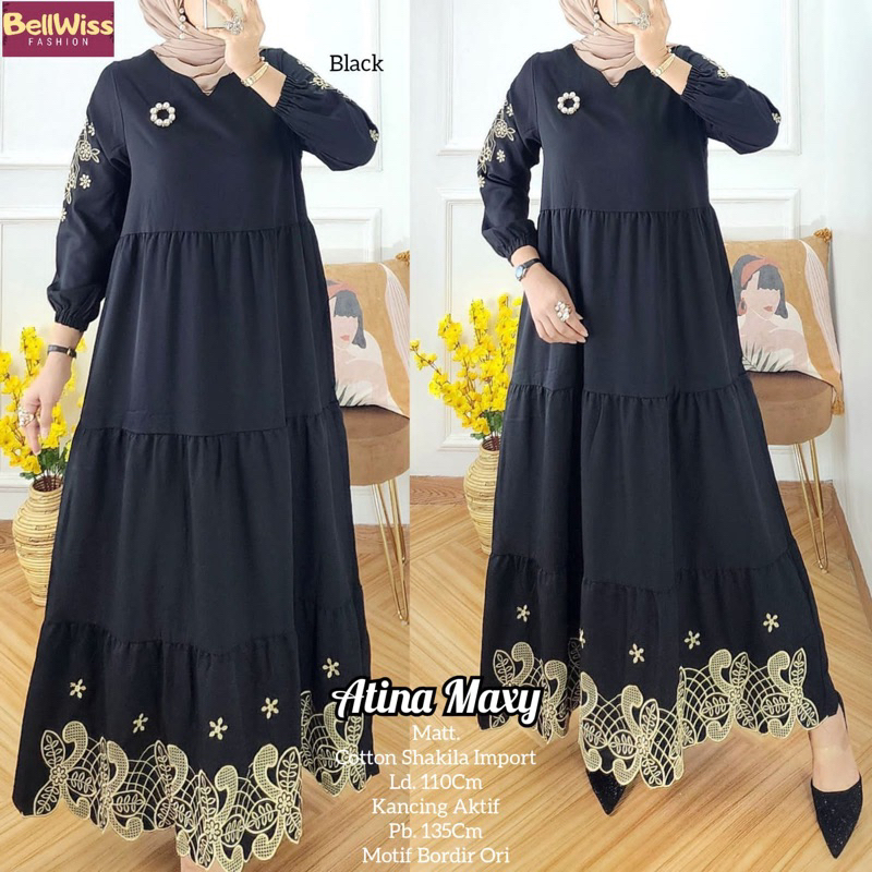 Gamis atina maxy dress | shakila bordir LD 110 busui