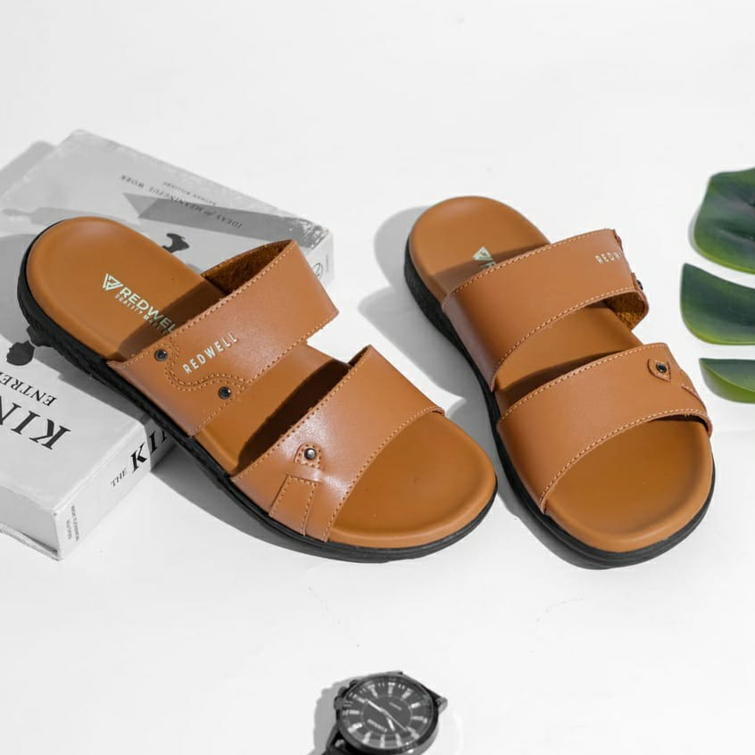 Sandal pria dewasa model slop nyaman dan milenial kulit Sandal pria dewasa original REDWELL 100% murah Sandal pria casual Sandal premium size 39 40 41 42 43 sandal pria dewasa original sandal pria kulit davis03 sendal pria kekinian sendal pria kekinian