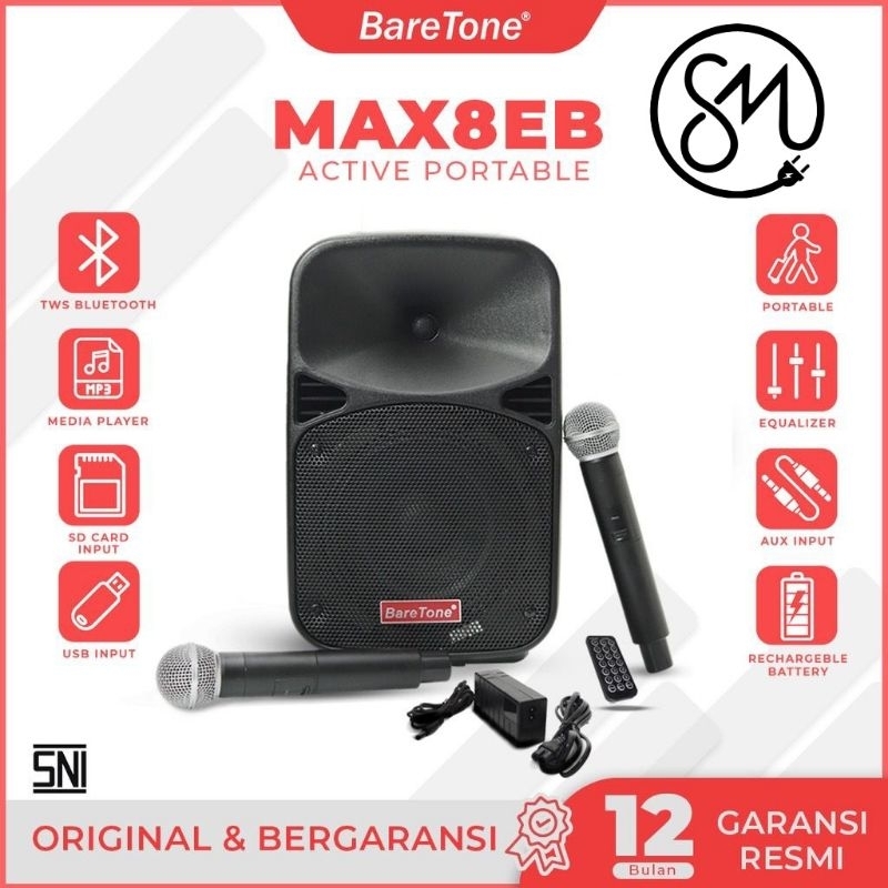 Speaker Portable Baretone MAX8EB 8 inc inch bluetooth meeting 8EB