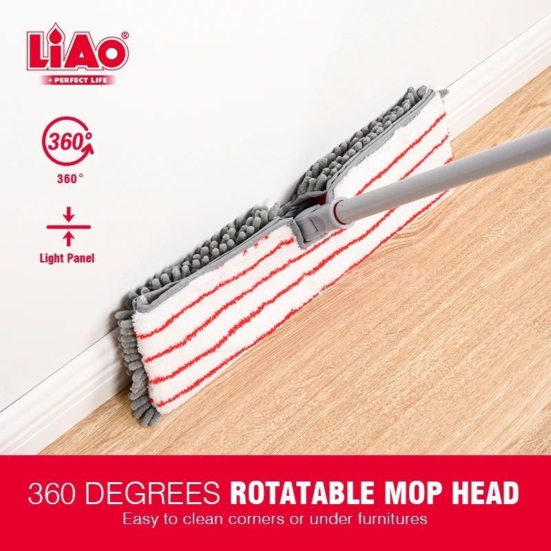 LIAO Alat Pel Lantai 40 CM Microfiber Flat Mop Pembersih Lantai (A130095)