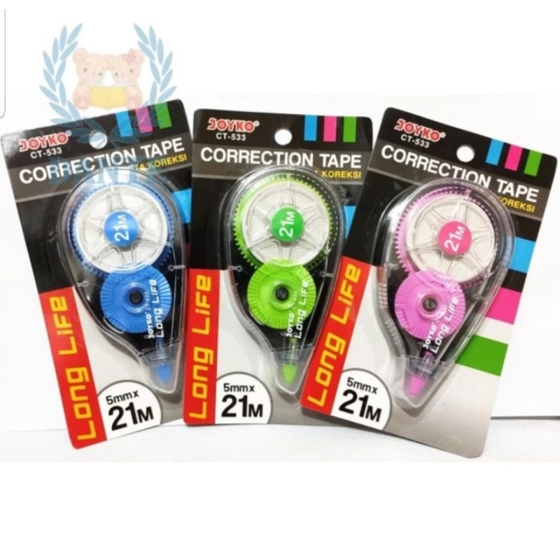 

Tip Ex Correction Tape JOYKO CT-533 Long Life 21 Meter - Satuan