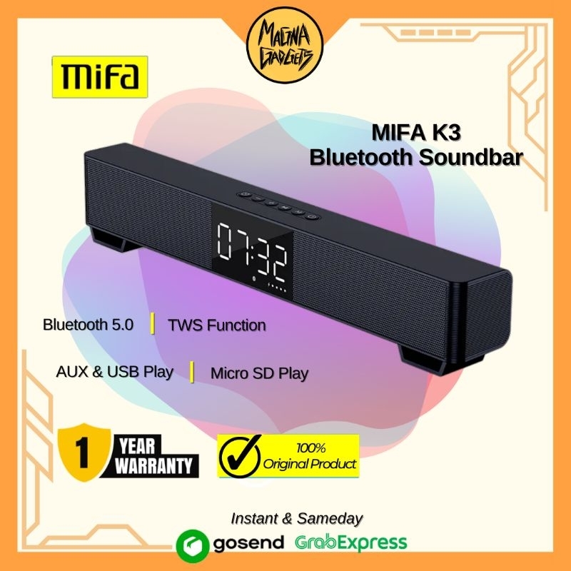 MiFa K3 SoundBar TV Speaker Bluetooth Portable Wireless Speaker Support TWS