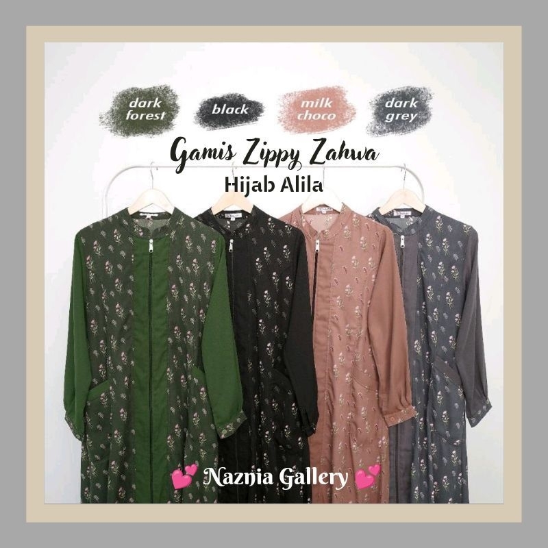 New Gamis Zippy Zahwa Kids ALILA KIDS | Gamis Anak Hijab Alila Motif Bunga | Gamis Couple Syari Ibu 