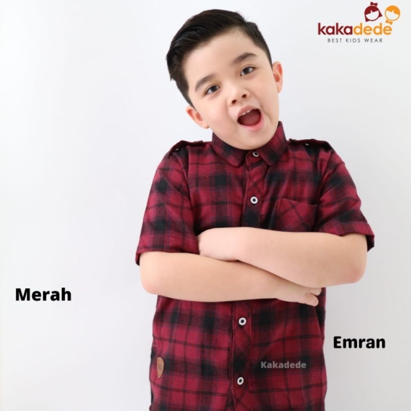 READY ‼️ Kemeja Lengan Pendek Flanel Premium by Kakadede bisa COD Kemeja Flanel Anak Super Nyaman