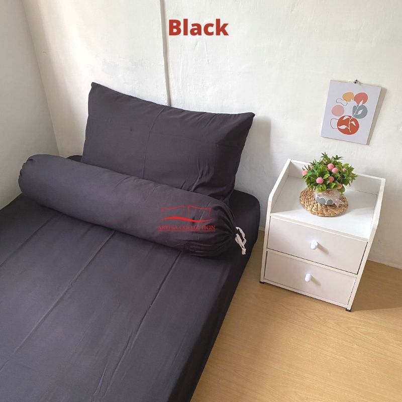 Bedsheet Grey Sprei Abu Hitam Polos Tanpa Embos Ukuran 90x200 120x200 160x200 180x200 Solid Signatur