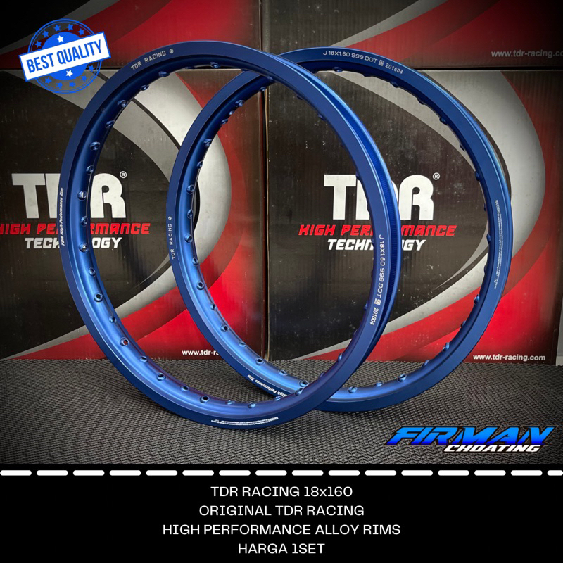 RING VELK TDR RACING ALLOY RIMS BIRU 18x160  (Sepasang)