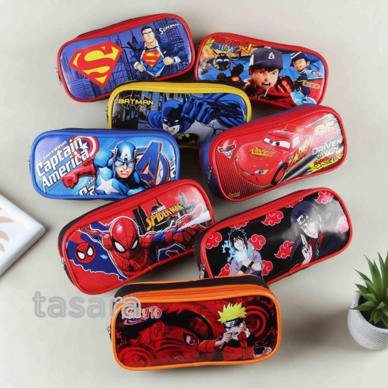 Tempat Pensil Karakter Anak Kotak Pensil Superhero Anak Laki Laki