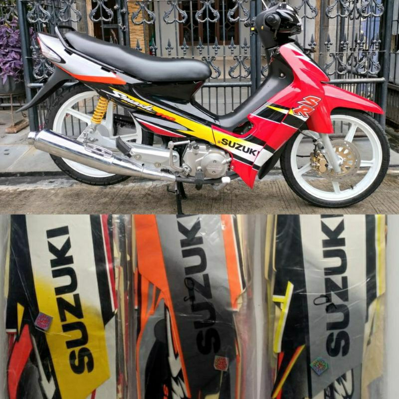 (Bisa COD) Sticker Striping smash lama 2005 standar ori stiker Suzuki smash old/lama smash cw