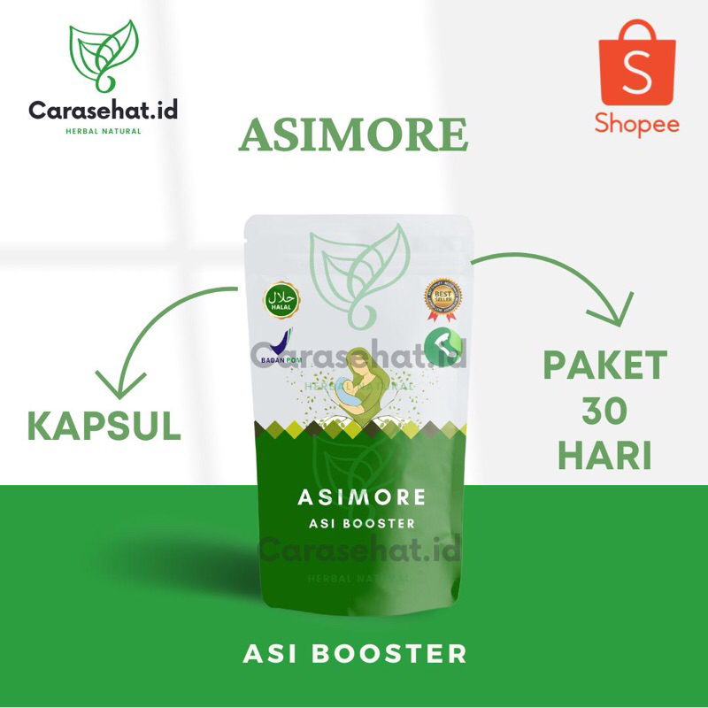 Asimore asi booster pelancar asi isi 10/30 kapsul membantu melancarkan asi minuman pelancar asi asi 