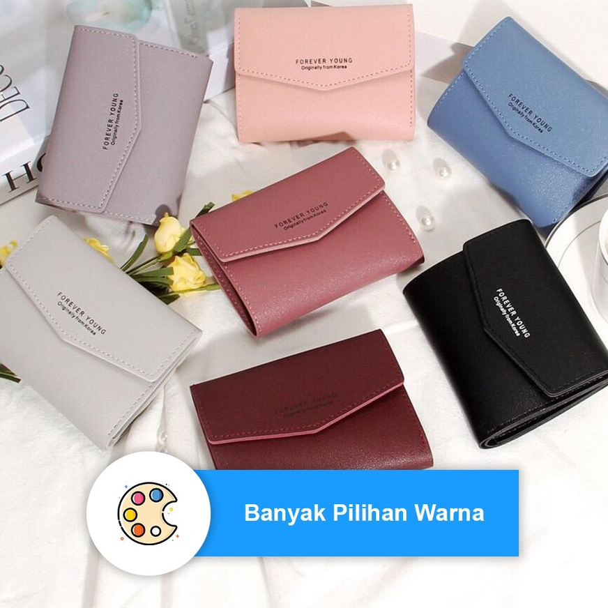 Dompet Lipat wanita ZAMZAM A16 Dompet Wanita pendek model klip Fashion Dompet mini Wanita Keren