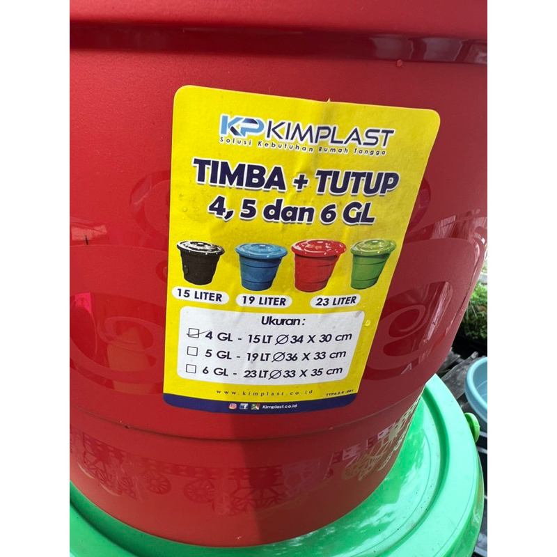 EMBER TUTUP 15L 4GL BAHAN PLASTIK MIX KARET