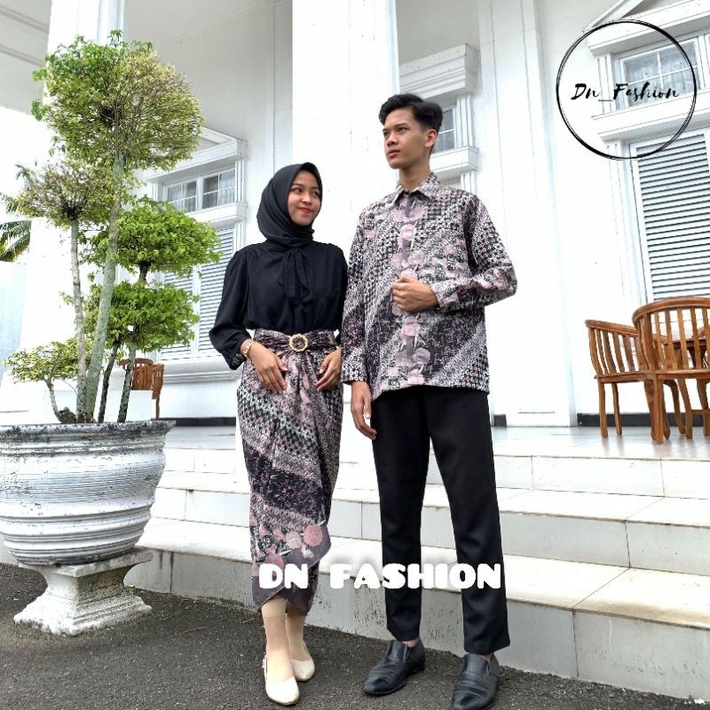 MOTIF HANA ABU/KEMEJA BATIK/KEMEJA BATIK COUPLE/KEMEJA BATIK ANAK/ROK LILIT BATIK/ROK PLISKET BATIK/TERLARIS