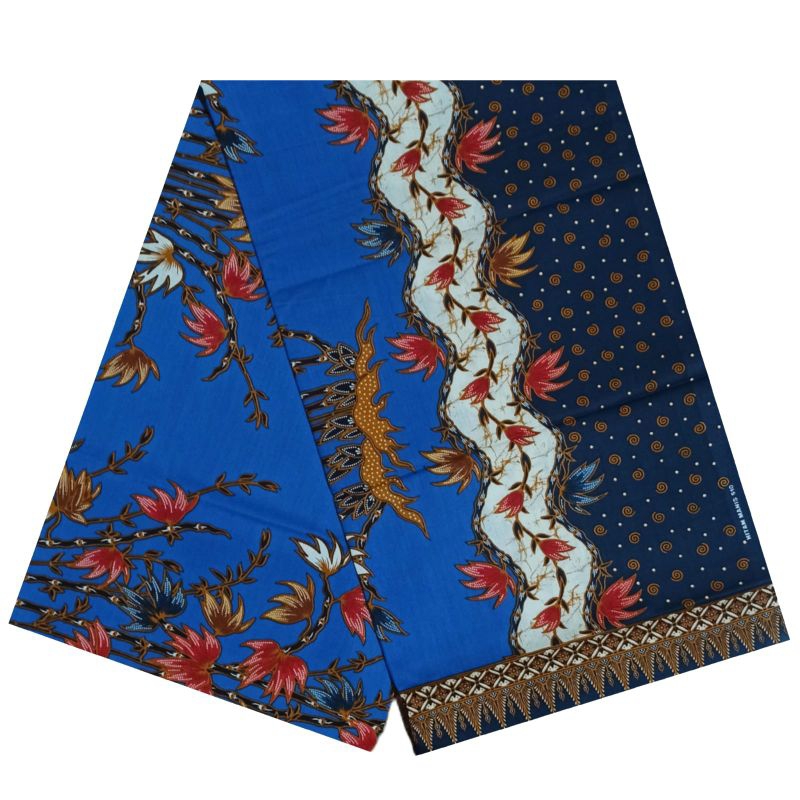 Kain Batik Primisima Katun motif Pohon Bambu Biru