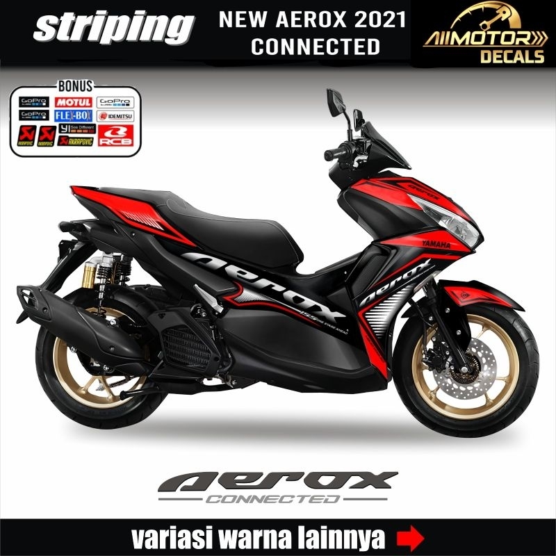 Striping Yamaha Aerox New Conected/Abs 2021,2022,2023 - Decal Stiker Motor Aerox 155 New Conected St
