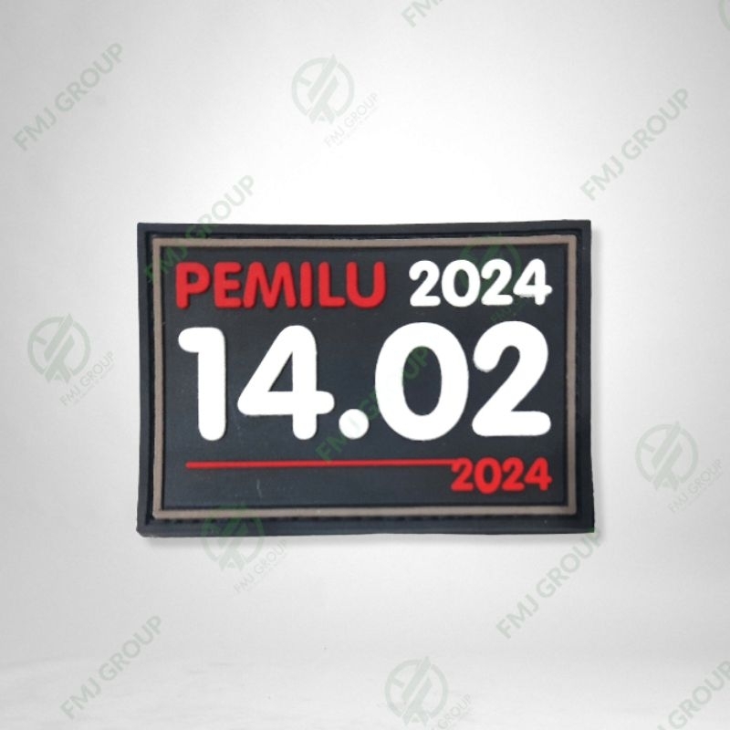 Emblem Patch Rubber Logo PEMILU 2024 14.02 Bet KPU