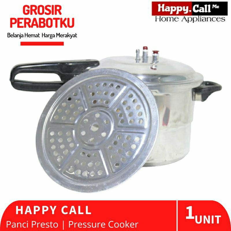 Panci Presto 8 Liter Happy Call Pressure Cooker With Steamer Kukusan